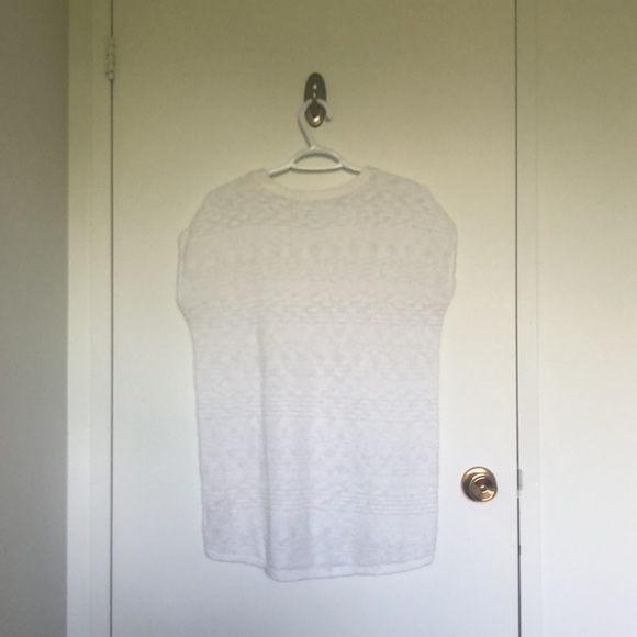 Anthropologie Moth White Knit Cap Sleeve Top - Picture 2 of 2